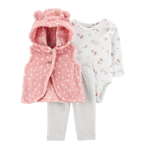NWT 3 Piece Baby Girls Woodland Animal & B… - Picture 1 of 6